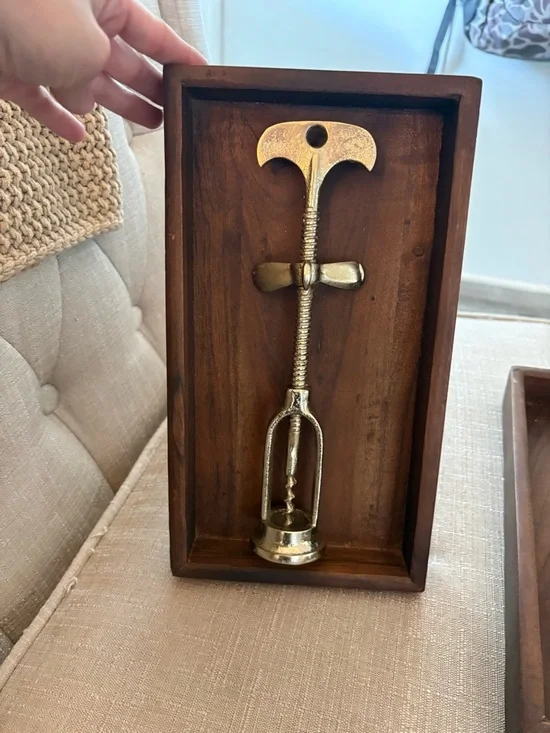 Brass Corkscrew Wine Openers - Pair - Picture 2 of 3